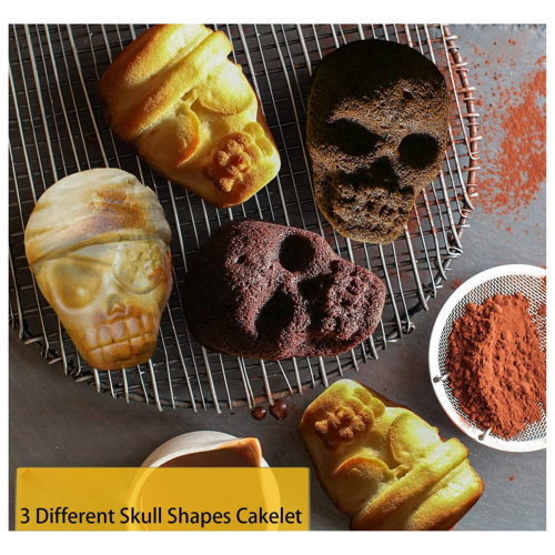 Skull Cake Pan Silicone Cakelet Mold Pirate Tin Baking 2