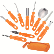 Halloween Pumpkin Carving Kit 7/10 Pieces Cutting Supplies Tools with Storage Bag Stainless Steel 10PCS