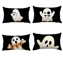 Halloween Ghost Pillowcase, Holiday Living Room and Bedroom Decoration, Sofa Cushion Cover, 30x50cm Without Pillow Core