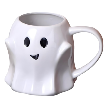 Ghost Mug 3D Cute Ceramic Coffee Cup Ghostface for Halloween Milk Tea Lover (White)