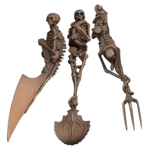 Halloween Skeleton Cutlery Set Metal Flatware Tableware Skeletal Fork Knife Spoon Party Tabletop Ornaments B