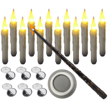 12PCS Floating Candle with Wand Remote Magical Flameless Hanging Candles for Christmas Decor A