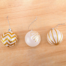 30Pcs Christmas Tree Decor High Qulity White Gold Ball Ornament Bauble Party Hanging for Home Decorations