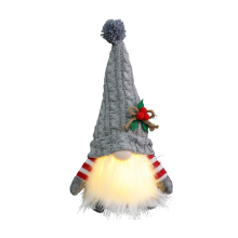 Gnome Doll with LED Light Merry Christmas Decor for Home Ornament Xmas Navidad Natal Gifts New Year -Grey