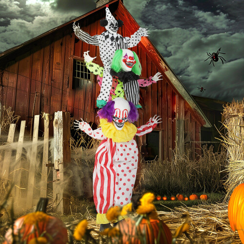 Outsunny Outsunny Sound Activated Stackable Halloween Animatronics Clowns