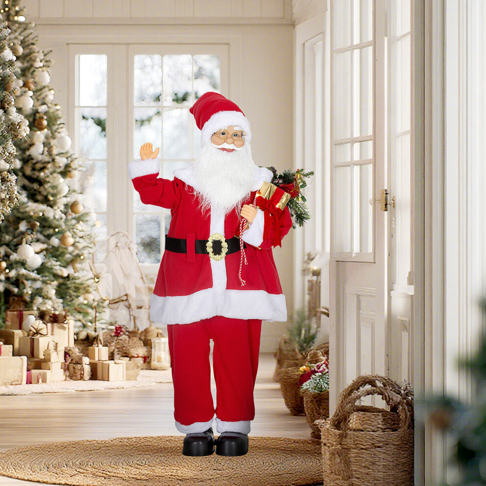 HOMCOM Animated Life-Size Santa Claus - Sound Activated - 120cm - Red - Image 5