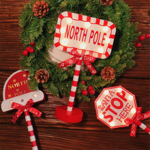 Christmas LED Light Vertical Signs with for Lamp Desk Sign Stop Ornament Desktop A