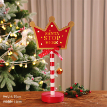 Christmas LED Light Vertical Signs with for Lamp Desk Sign Stop Ornament Desktop F