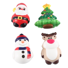 4Pcs PU Anti Stress Reliever Toy Doll Santa Claus Reindeer Christmas Gift Slow Rebound Antistress Squeeze