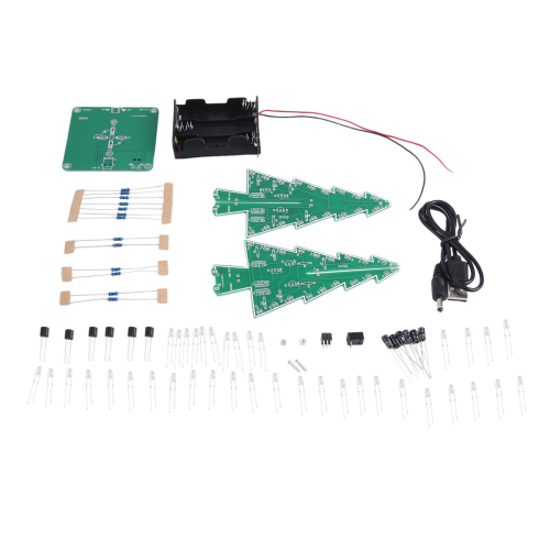 7 Colors Christmas Tree Electronic Internship DIY Kits Multifunctional Colorful Stereoscopic LED Flash Bulk Module 2