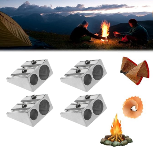 4pcs Magnesium Pencil Sharpener Survival Multi-Function Alloy 2