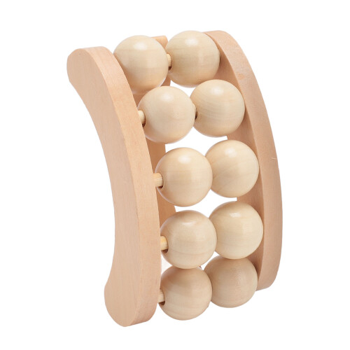 Massage-Roller aus Buche mit 10 Perlen, handlich