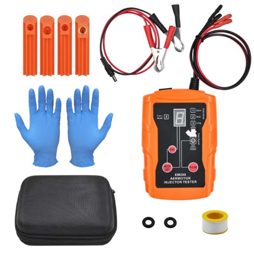 EM288 Car Injector Tester with Cleaning Tool Kit 8 Pulse Modes Nozzle