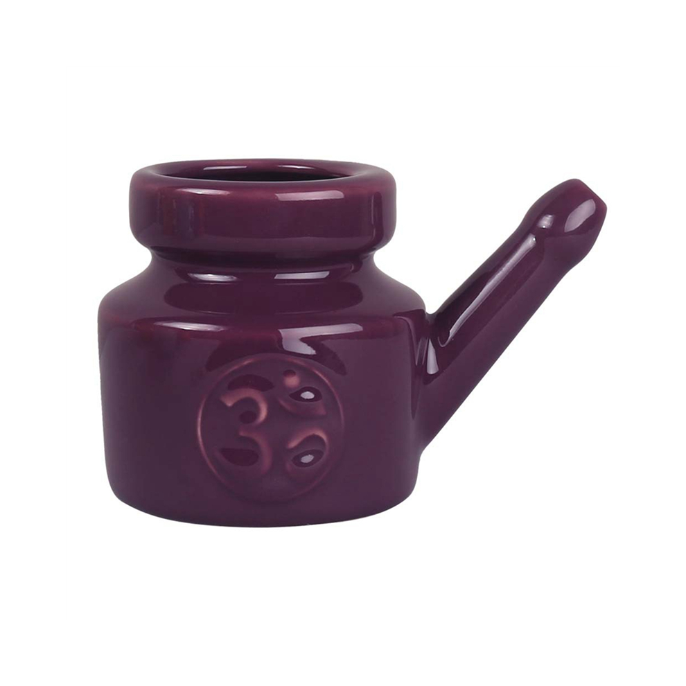 Saudism 350Ml Ceramic Neti Pot Nose Cleaning Leakproof Spout For Nasal Rinsing Washing Men Women,
