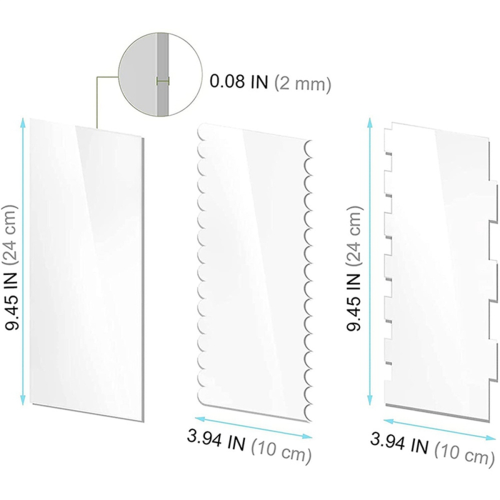 6PCS Cakes Smoother Icing Comb Scraper Set Cake Sculpting Decor Supplies Decorating for Baking,with Holes 2