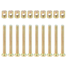 Hex Socket Head Cap Screws Bolts Furniture Bolt with Threaded M 6 x 55 MM Nuts Dowel Slotted Nut for Beds Crib Chairs