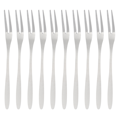 10Pcs Stainless Steel Reusable Fruit Fork Cake Snack Dessert Salad Flatware Two- Set Kitchen Tool 13cm 2