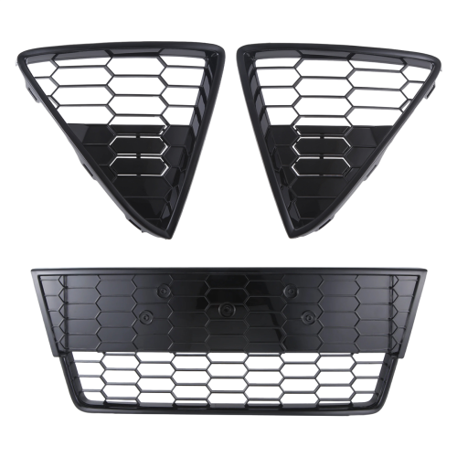 3Pcs Car Honeycombed Front Bumper Lower Grille Grills for Focus 2012 2013 2014 2