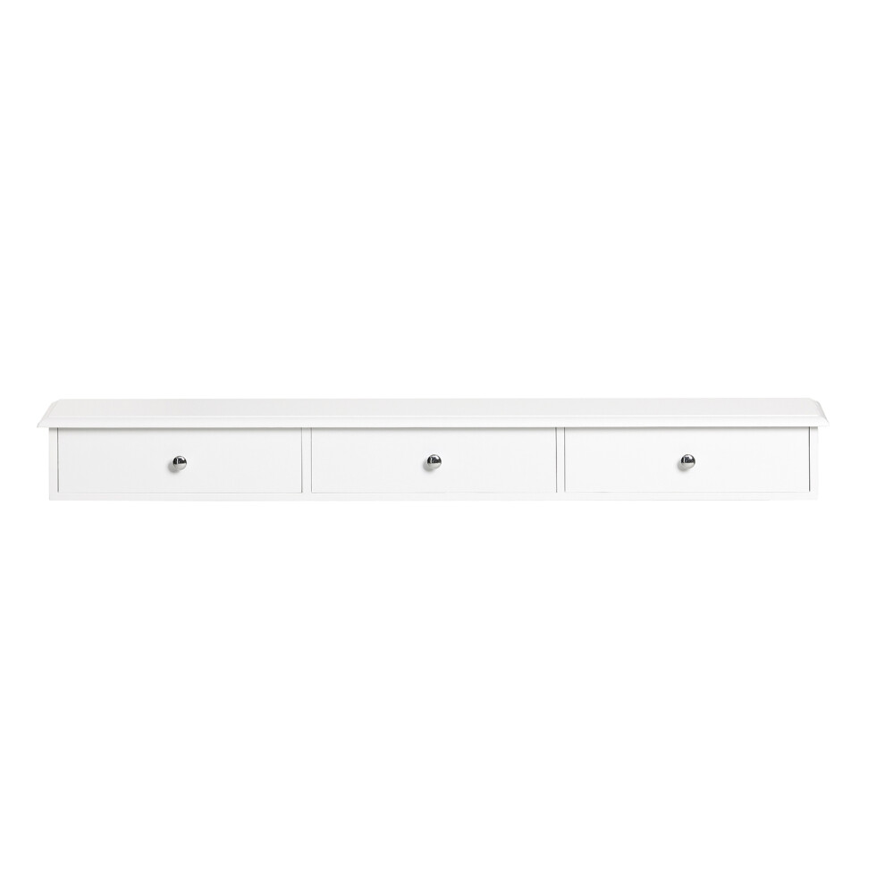 SoBuy® FRG43-L-W, Floating Shelf Wall Drawers Wall Shelf with 3 Drawers