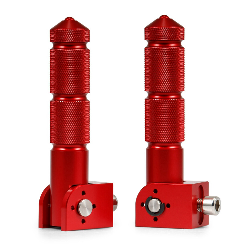Universal 2Pcs Rear Passenger Foot Pegs Pedals 90 Degree Folding Footrests for Motorcycles Red-image-OPC-PJC9GT6-NEW