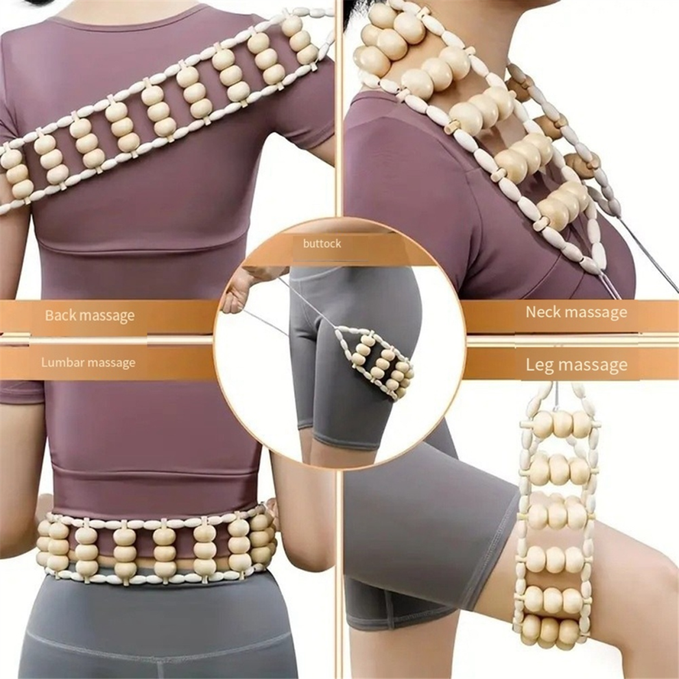 Photos - Other Trainers Rope Back Massager - 47.2 Inches Tool for Back, Neck, Legs, Waist, Wooden Massage Roller