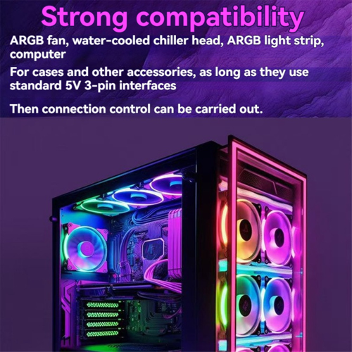 8Port 5V 3PIN Addressable ARGB Controller Support SignalRGB OpenRGB Power for Extended Motherboard Interface 2