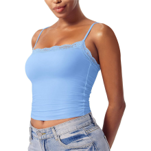 Women'S Lace Camisole Square Neck Sleeveless Spaghetti Strap Basic Tank Top M