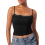 Women'S Lace Camisole Square Neck Sleeveless Spaghetti Strap Basic Tank Top Black L 1