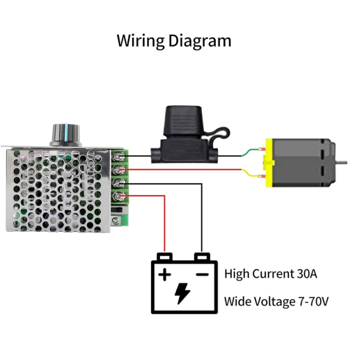 7-70V 30A PWM DC Motor Speed Controller, Adjustable Controller Switch Variable Regulator 2