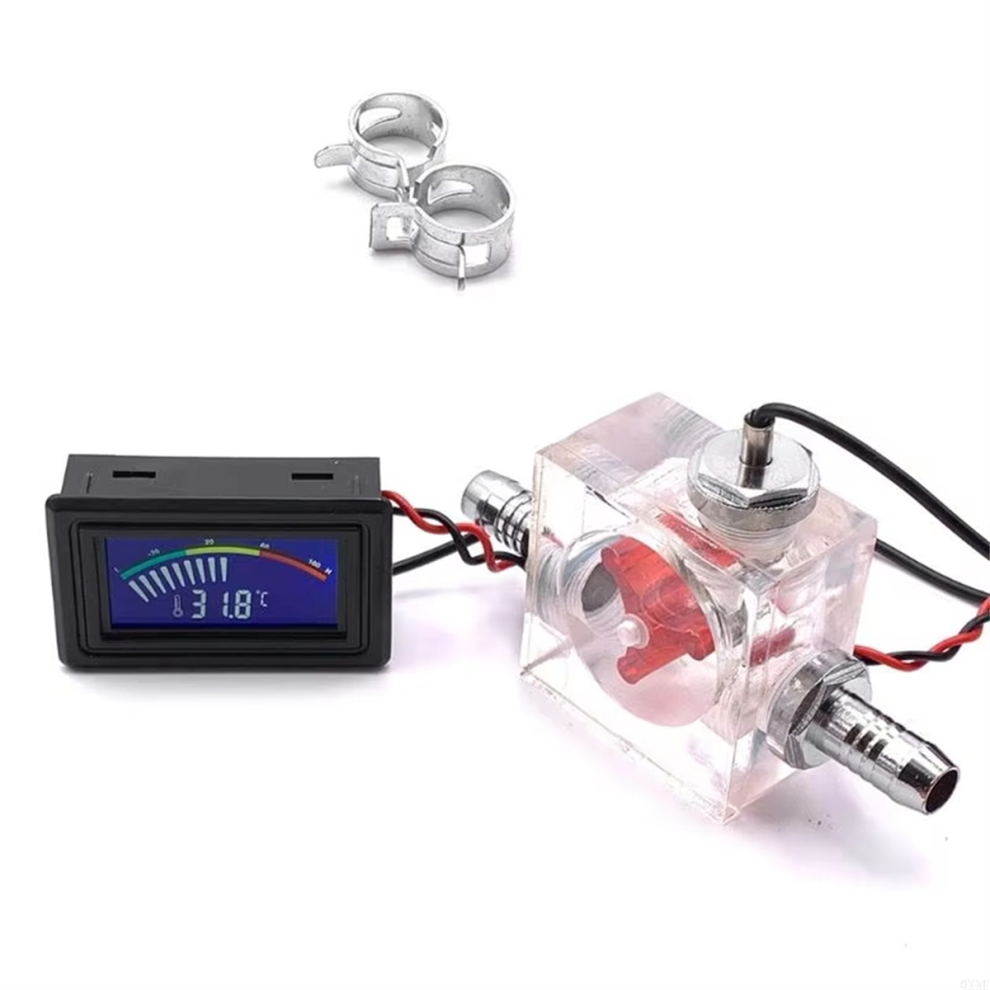 3 Way Flow Meter Led Thermometer For Water Cooling Liquid Cooler Computer Radiator Supplies Temperature Red 4851371778120
