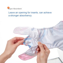 Baby Cloth Diapers Set of 4 - Washable Absorbent & Leak-Proof Design