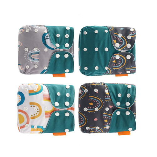 4PCS Baby Cloth Diaper Reusable Waterproof Stretchable 36x36cm