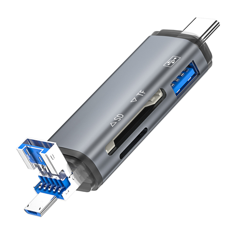 Otg Type C Micro-Sd Card Reader To Usb Adapter Usb 3.0 Tf Flash Drive Gray 4852689401472