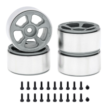 4PCS 1.0in Metal Wheel Rims for 1/24 1/18 RC Crawler Car Axial SCX24 AX24 FCX24 Enduro24 TRX4M,Narrow 5-Spokes Grey