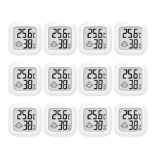 12Pcs Mini LCD Digital Thermometer Hygrometer Indoor Room Temperature Humidity Meter Sensor Gauge
