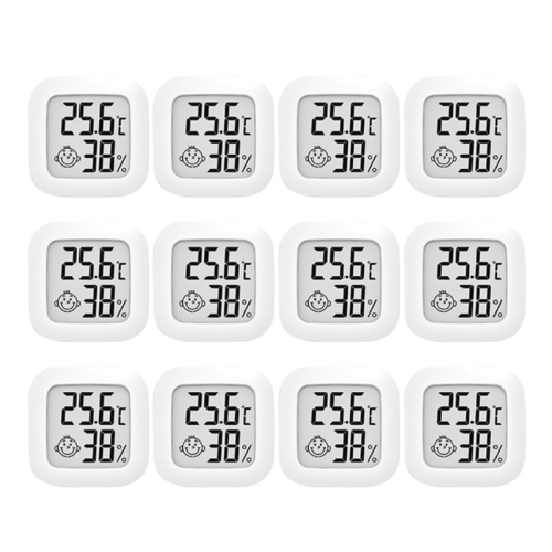 12Pcs Mini LCD Digital Thermometer Hygrometer Indoor Room Temperature Humidity Meter Sensor Gauge 1