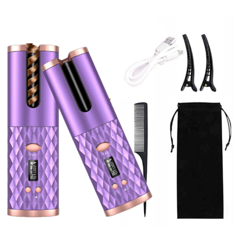 USB Automatic Curling Iron Cordless Auto Hair Curler Wireless Silky Curls Fast Heating Portable 2