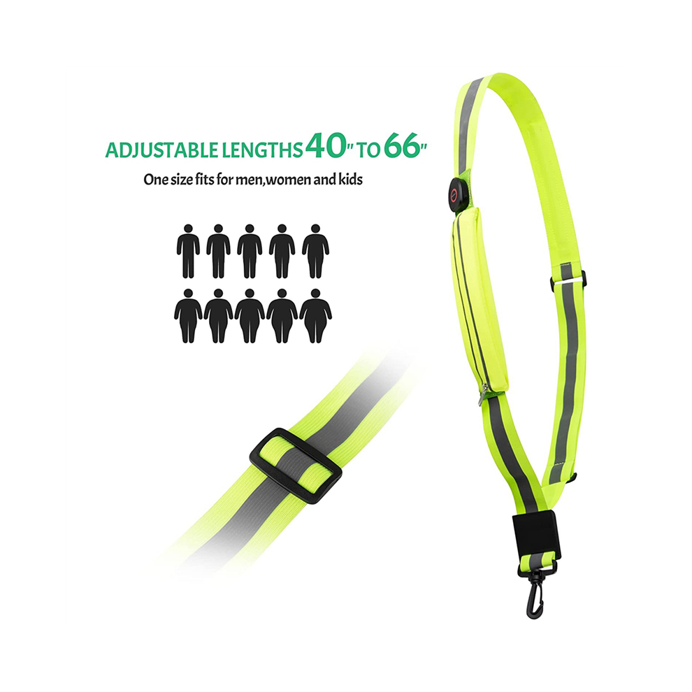 Led Reflective Belt Sash For Walking At Night,Rechargeable Light Up Running Runners Walkers,Blue 4852689415271