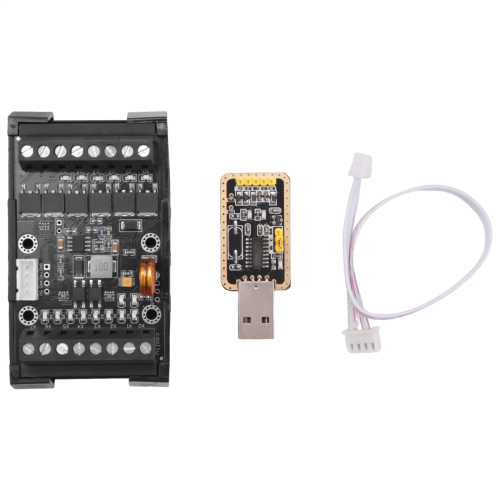 FX1N-14MT PLC Industrial Control Board+Case+USB-TTL Cable Module Analog Input/Output with Guide Rail 1