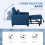 Homcom HOMCOM Pull Out Chair Bed, Sleeper Chair with Pillow, Side Pockets, Blue 9