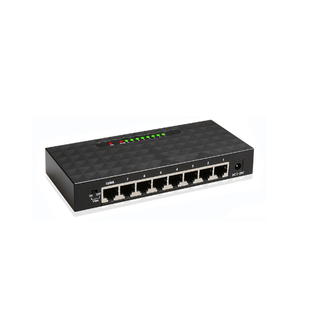 Saudism 8Port Gigabit Switch Ethernet Smart Switcher High Performance 1000Mbps Network Rj45 Hub Internet Injector Us Plug