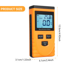 GM630 Digitaler Holzfeuchtigkeitsmesser LCD-Display, portabler Holzfeuchtigkeits-Tester mit hintergrundbeleuchtet, 8 stufen wechselbar, ink