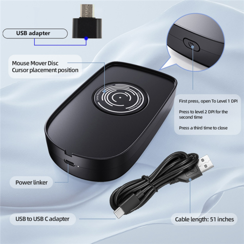 Mouse Jiggler Adjustable Movement Controller Simulator with On/Off Switch for Keeps Computer Awakening 2