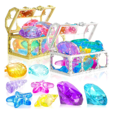 24Pcs Diving Gems Pool Toys Large Oceans Gem Diamond Pirate Treasure Chest Summer Underwater Swimming