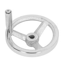 Cast Iron Round Hand Wheel with Revolving Handle for Machine Tools 12x125mm