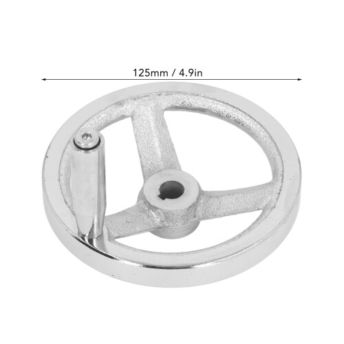 Cast Iron Round Hand Wheel with Revolving Handle for Machine Tools 12x125mm 1