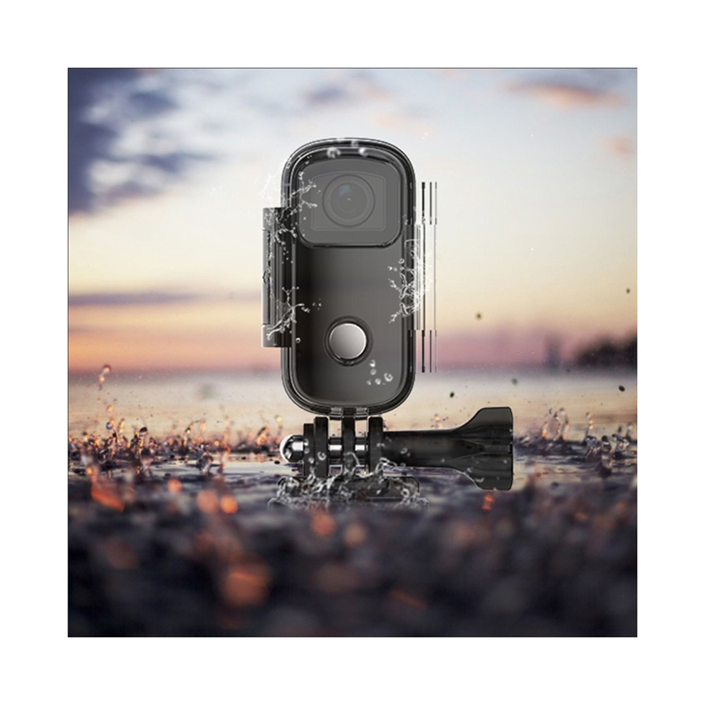C100 Action Camera Recorder Dv Anti-Shake Waterproof Skiing Motorcycle Helmet Vlog Thumb Sport Camcord- Black 4852689448699