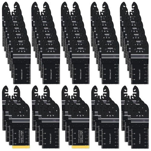 55PCS Oscillating Saw Blades, Universal Multitool Blades for Wood Plastics Metal, Quick Release Multi Tool Kits 1