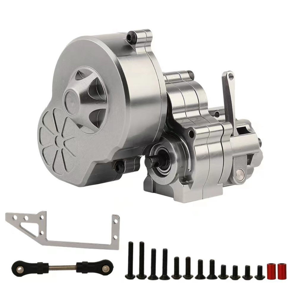Saudism Metal Complete Transmission Box With Dig Gear 1 Speed For 1/10 Rc Crawler Car Axial Scx10 Ax10 Wraith,Titanium