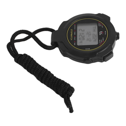 Digital Sports Stopwatch, 10Lap /Split Memory Stopwatch Count Down Timer, Large Display Waterproof 12/24 Hour Clock